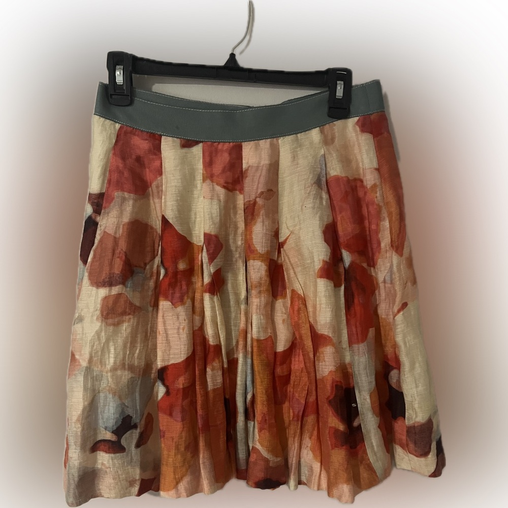Ann Taylor Loft Floral Linen and Lyocell‎ skirt size 2